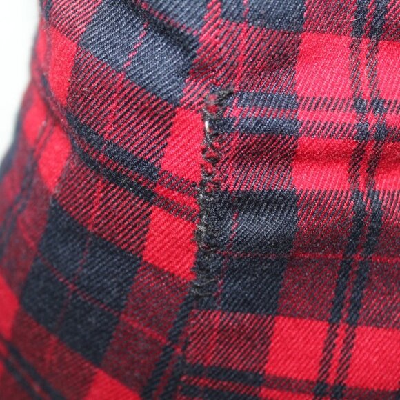 Alias Mae women's booties size 39 red tartan plaid block heel pointed toe zip up - Picture 9 of 9